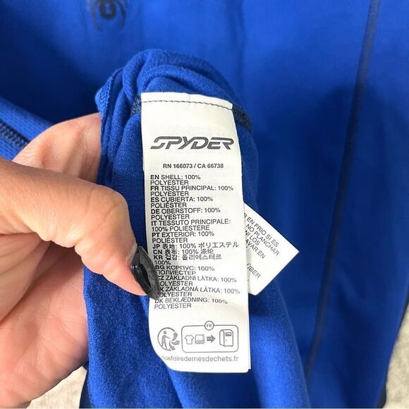 Spyder Sweatshirt Men’s Medium Blue 1/2 Neck Zip Pullover Jacket - Picture 5 of 6